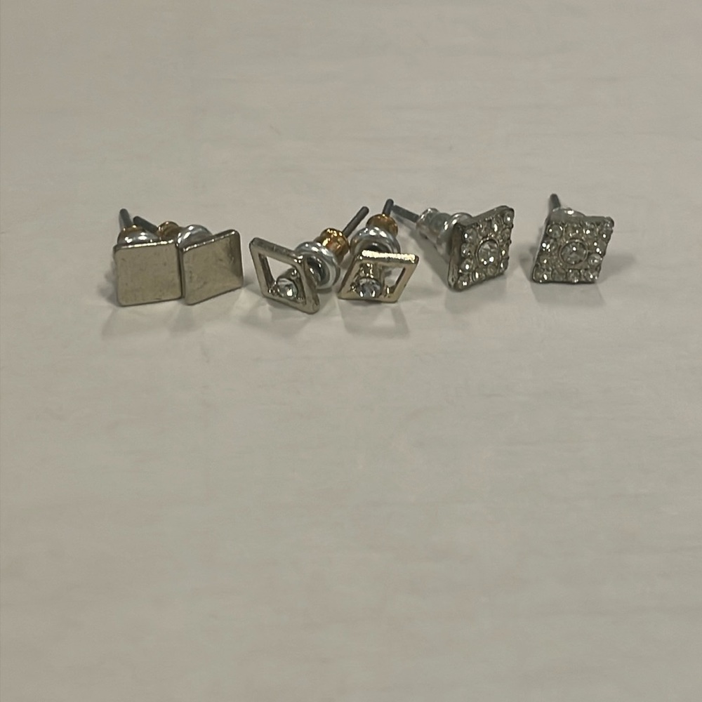 Assorted Silver Diamond Shaped earrings